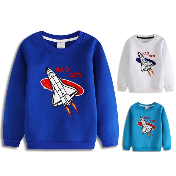 Blue Autumn Children Clothes Aircraft Plane Boys Sweatshirts Baby Boy Clothes Girls Sweaters 4 5 6 7 8 Year Hoodies Kids Outfits