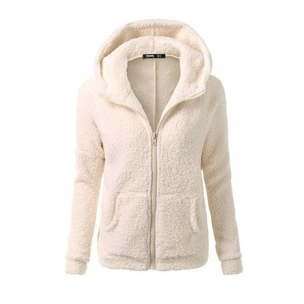 Oversized Women Sherpa Hoodies Long Sleeve Soft Fleece Sweatshirt Winter Autumn Zipper Hooded Cardigan Coat Sweaters Outwear Plus Size