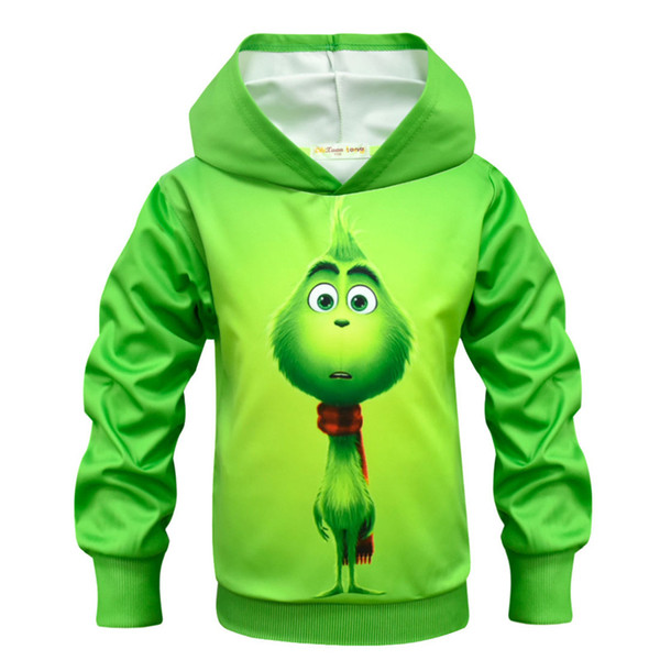 Boys Girls How the Grinch Stole Christmas hoodie 2019 New Children Cartoon grinch Long sleeves t shirt Hoodies Baby kids clothing 5109 c