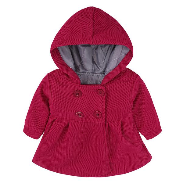 Baby Coat Toddler Girls Spring Winter Horn Button Hooded Coat Outerwear Jacket Children Girls Clothing