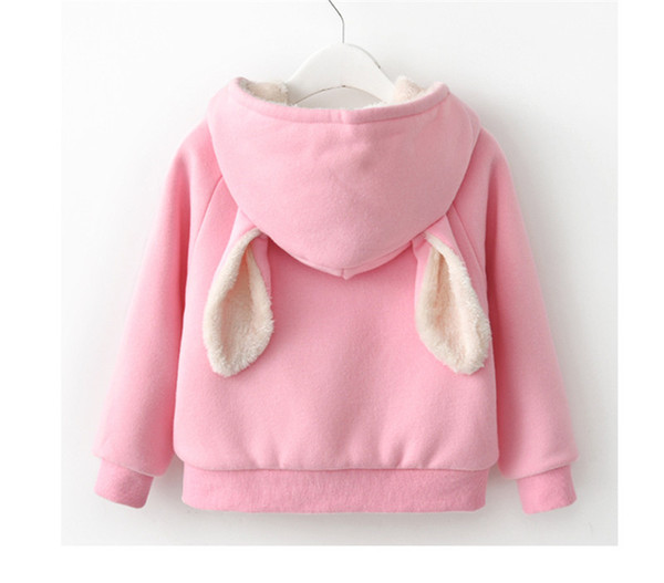 Girls Hoodies Autumn Winter Long Sleeve Cartoon Print Hooded Sweatshirt Outerwear Children Kids Thicken Velvet Warm Casual Hoodies