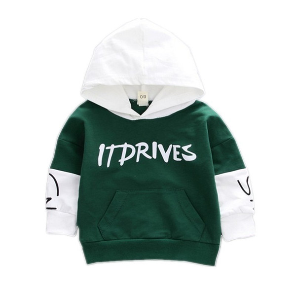 2019 Autumn Winter Fashion Baby Clothes Toddler Boys Girls Cotton Leisure Hooded Sweatshirts Infant Letter Blouse Hoodies Tops