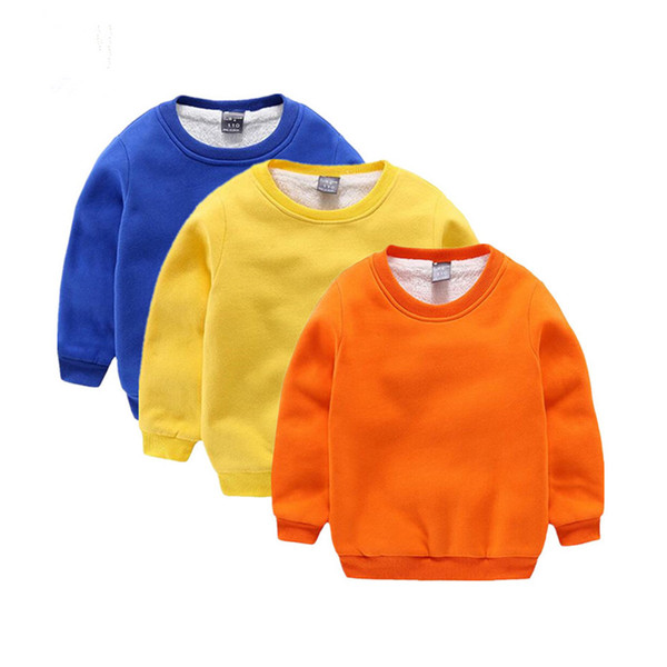 Hot New Baby Girls Boys Hoodie Children Fleeces Inside Sweatshirts Children Clothes Outwear Kids Winter Warm Clothes Coat