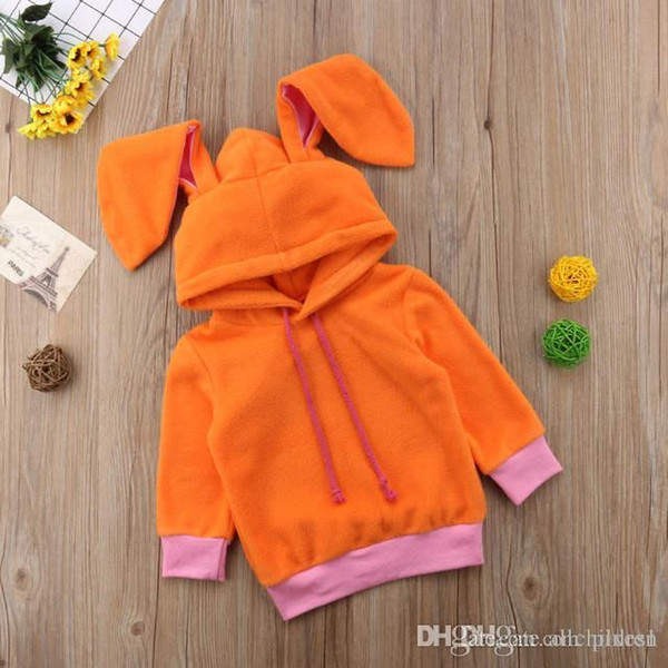 2019 Autumn and winter fashion baby girl wearing orange hoodie, beautiful little rabbit coat, beautiful little boy clothes,for 0-24Months