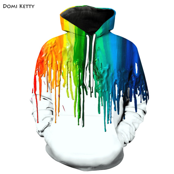 Domi ketty boys girls hoodies 3D print paint colored kids baby casual sweatshirts clothes children long sleeve tops outerwear