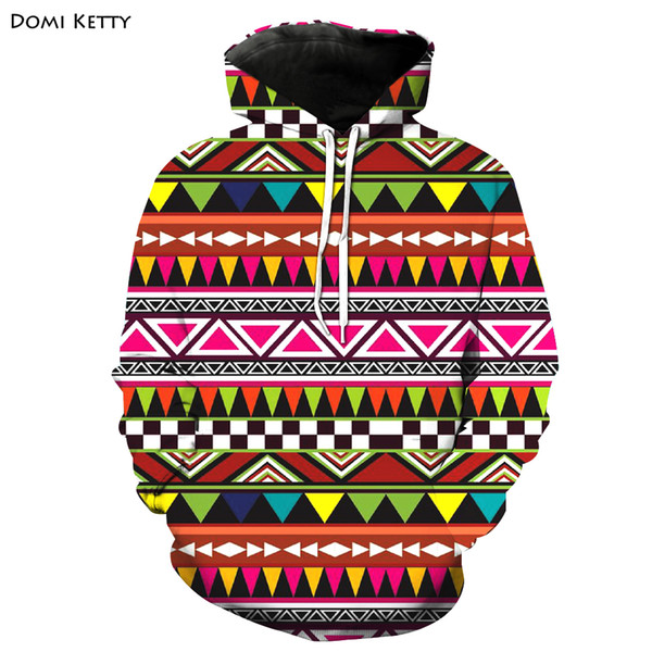 Domi ketty boys girls hoodies clothes print colored triangle children long sleeve sweatshirts kids baby casual outwear tops