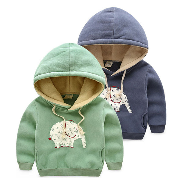 Wholesale- 2015 new fashion thicken t boys hoodies and sweatshirts baby girls children hoody winter hoodie warm boy pullover kids clothes