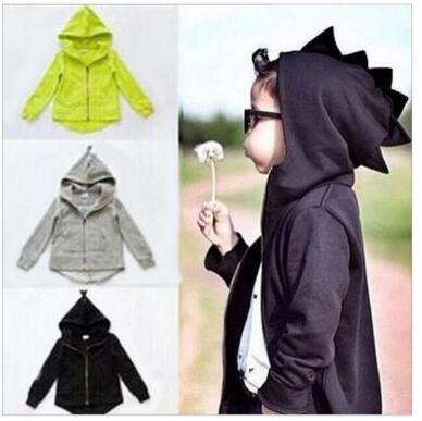 Ins Dinosaur Hoodies Baby Animals Fashion Jackets Kids Zipper Coat Boys Outwear Infant Dinosaur Jumpers Baby Kids Clothing Outerwears J206