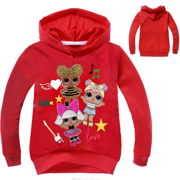 Wholesale- new Girls Hoodies Sweatshirts Cartoon Teenager Children Kids Hoodies Long Sleeves Sweatshirts for Spring Autumn Big Girls Hoodies