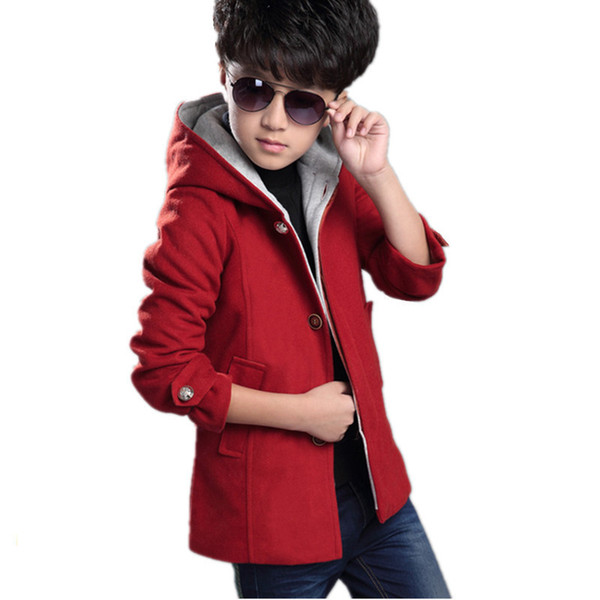 Fashion Spring Autumn Boy Wool Coat Casaco Blends Baby Jacket Kids Clothes Casual Outerwear Infantil Children Clothing