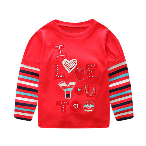 Autumn Winter Kids Sweatshirts Children Kids Baby Girl Letter Printing Striped Long Sleeve Tops Sweatshirts Girls Clothes JY10#F