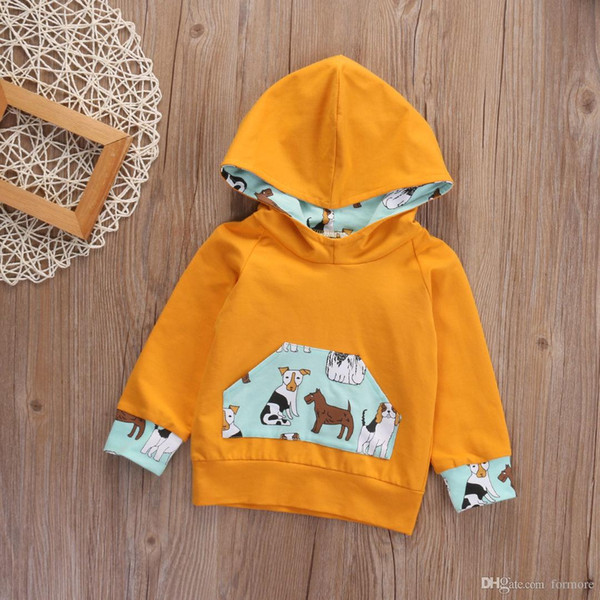 2017 New Spring Autumn Kids hoodies Long Sleeve Sweatshirts Tees baby boys hooded animal Clothing Youth infant playsuit handmade Clothes top