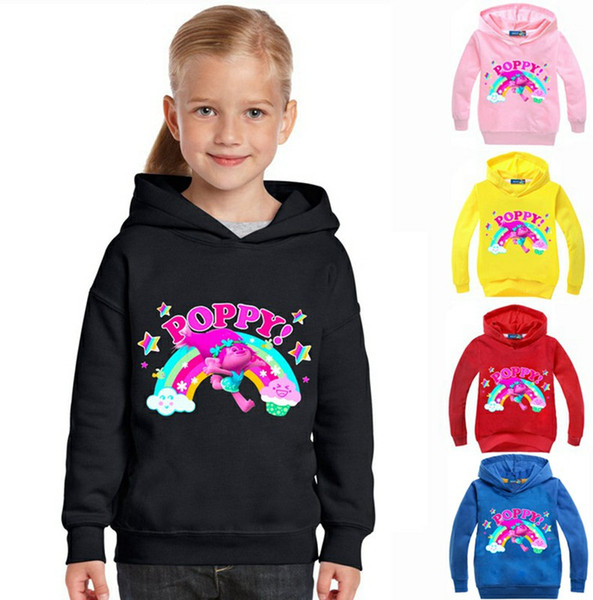 Spring New Sweatshirts Boys Girls Hoodeds Trolls Outwear Children Sport Clothes T-shirt Cotton Kids Clothing 3-7Year