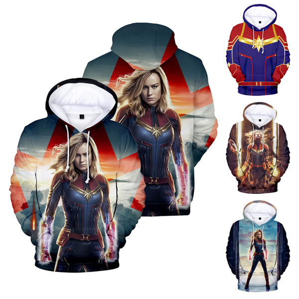 Captain Marvel Hoodies for Kids & Adult 15 Styles 3D Printed Kids Superhero Cosplay Clothing mens designer hoodies SS84