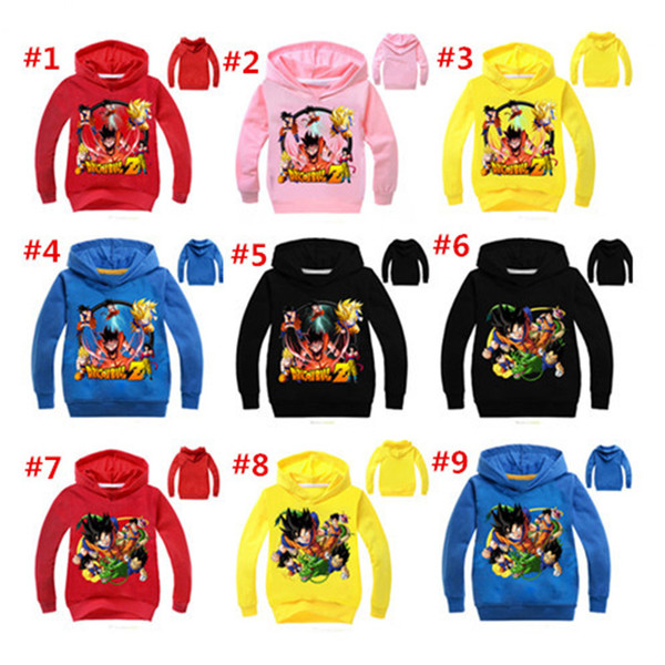 Boys Girls Dragon Ball Z Hoodies 2018 New Children Cartoon Long sleeves t shirt Hoodies Baby kids clothing 10 Color B11