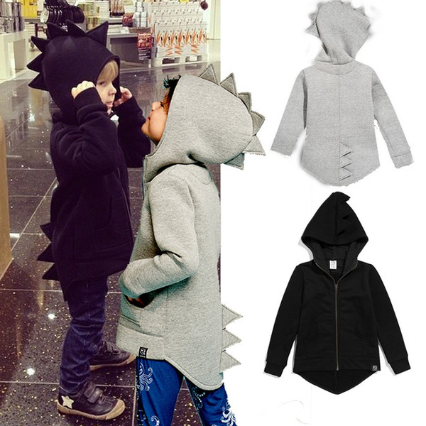 Ins Explosive models Kids Europe and America Dinosaur Sweater Boy Girl Baby Three-dimensional Hooded Long sleeve Hooded Autumn Kids Jacket