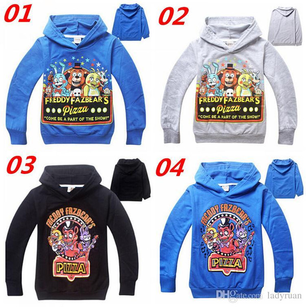 4T-14T Five Nights At Freddy's hoodies Teddy Bear hoodies Outwear Five Nights at Freddys Bear sweatershirts Xmas gift 008#