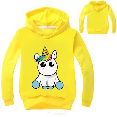 100-170cm high quality Children's Casual wear Spring cartoon Print Long Sleeve kids sweater unicorn Hoodie child clothes