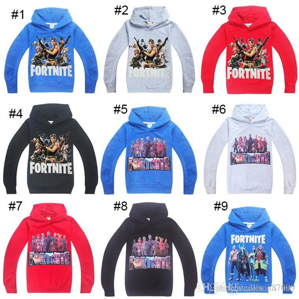 Spring Fortnite Teenagers Boy Girl clothes Hooded T Shirts Top Kids clothing Cool Print 65% Cotton 35%poly 2019 New Free DHL