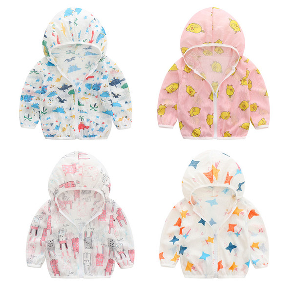 2019 summer children's sun protection clothing boy and girl hooded coat baby children's clothing coat Summer Beach Sun Protection Jacket