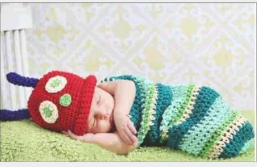 New born Baby Kids hat Caterpillar sleeping bag Photo Props newborn photography props GA394