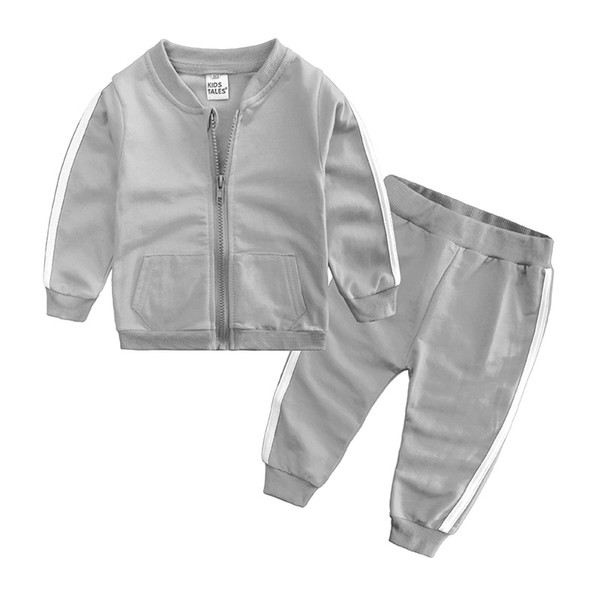 Baby Boys Girls Clothes Sets Newborn Boy Long-sleeved Clothing Zipper Coats+Pants 2PCS Sport Suit Infants Casual Set