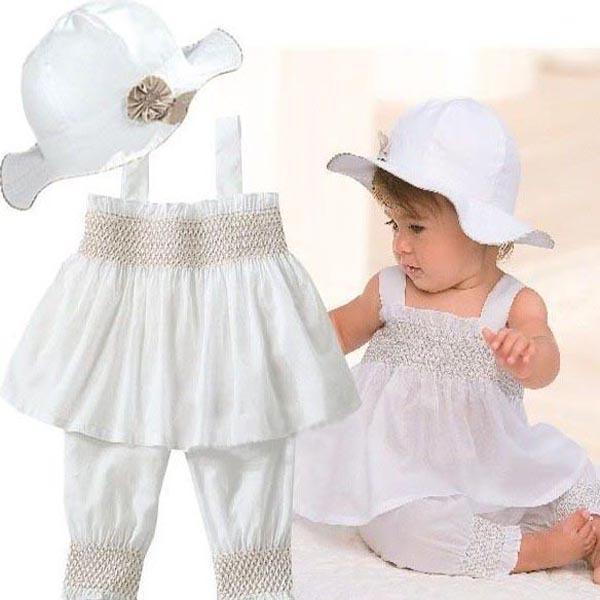 Hot sales 3 pcs Kids Top+Pants+Hat Set 3 Pieces Outfit Costume Ruffled Clothes 0-3Y Free shipping & Drop shipping