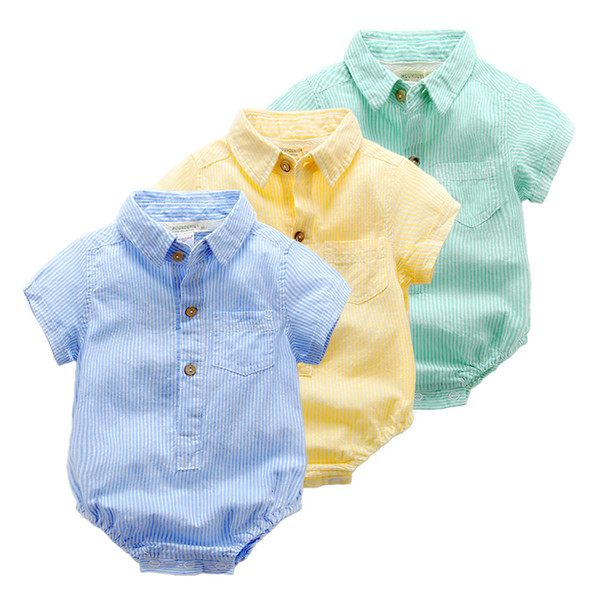 Baby Clothes Summer Newborn Boy Girl Clothes Set Baby Fashion roupas Infantis menino Products Clothing Babies Body Lapel Rompers