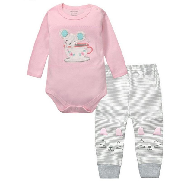 2pcs Baby Girls Boys Clothes Set Long Sleeve Rompers And Pants Roupa Infantil Menina Menino Bebe Newborn Clothing China KF092