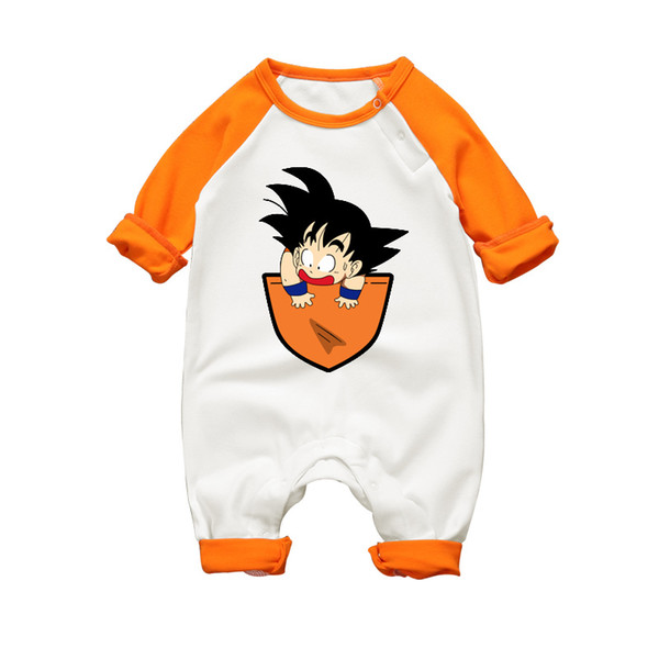 Spring 100%cotton Baby Boys Girls Clothes Dragon Ball Babies Rompers Infant Son Goku Long Sleeve Costume Jumpsuits Babe Clothing MX190720