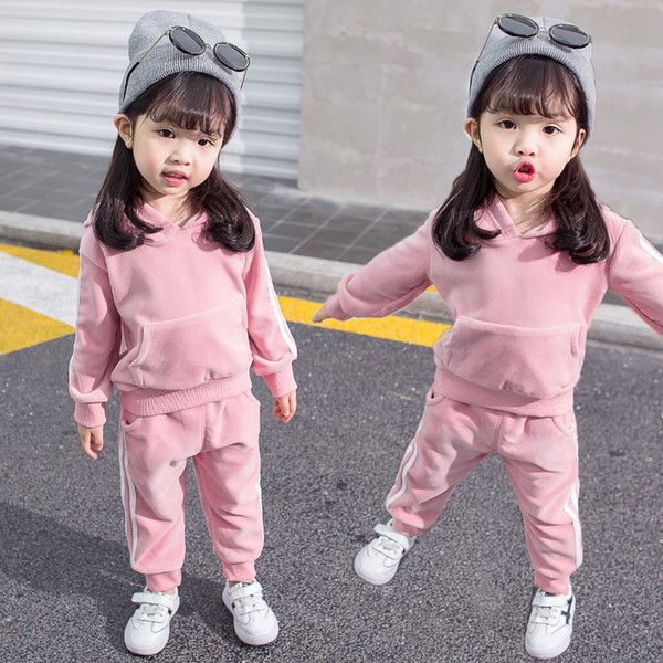 Girl Even Hat Clothing Set Children Trousers Fashionable Boys Girls Kids Clothes Girl Motion Dress Trend Western Style Twinset