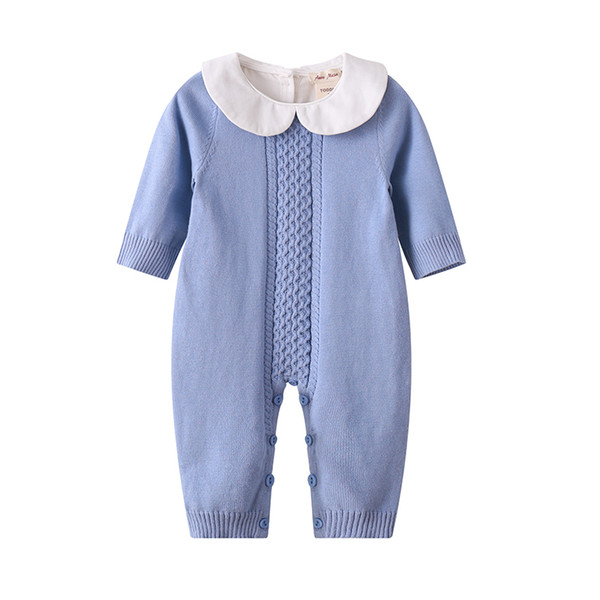 Auro Mesa Newborn Baby Knitted Jumper Bebe Clothing Autumn Winter Jumpsuit 2018 Baby Onesie Baby Knit Romper Y19061201