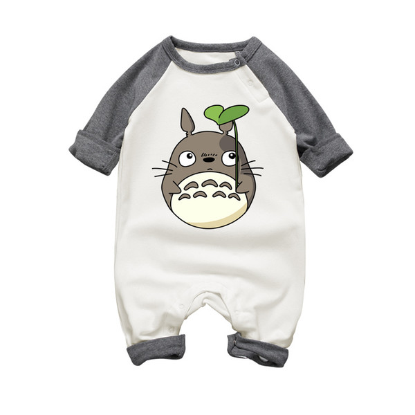 Cartoon Baby Boys Girls Printing Rompers Autumn Long Sleeve Totoro Baby Costume Infant Newbron Cotton Jumpsuits Clothing Set J190526