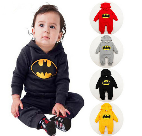 Baby Infant Boy Girl Cotton Rompers Superhero Hoodies With Hat Jumpsuit Set Clothing Long Sleeve Winter Baby Clothes