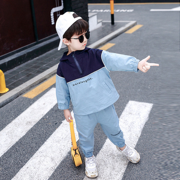 New Trend Catamite Suit Twinset Children Motion Sweater In Children Tide Boys Girls Clothes Clothing Set