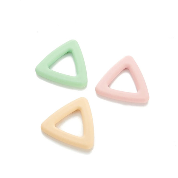 Triangle Silicone Teether Toy Baby Teething Beads Food Grade BPA Free Safe Teethers Geometric Triangle Pendant Chewelry Sensory Accessory