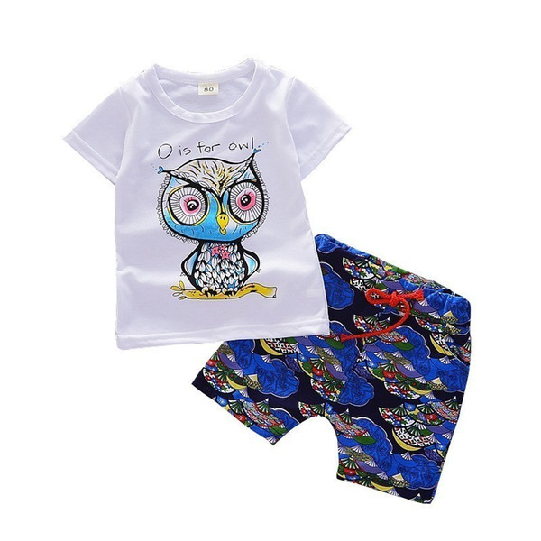 Fashion Children Boys Girls Cotton Clothing Sets Baby Cartoon T-shirt Pants 2Pcs/Set Summer Kids Sport Clothes Toddler Tracksuit