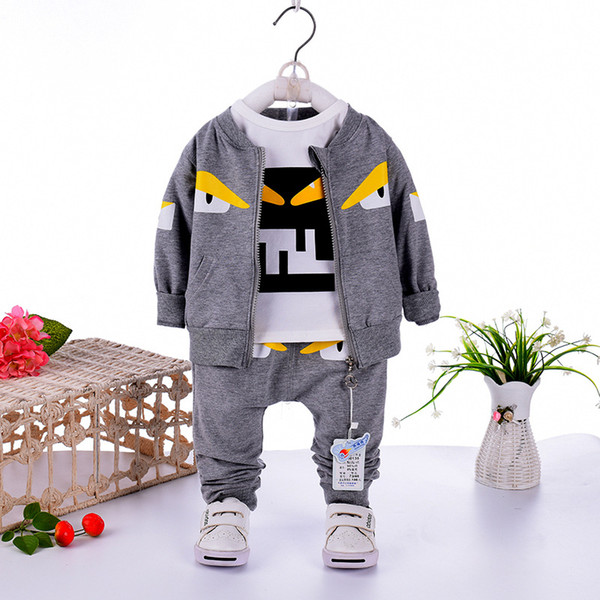 2018 Children Fashion Little monster boy Three-piece Clothing Sets