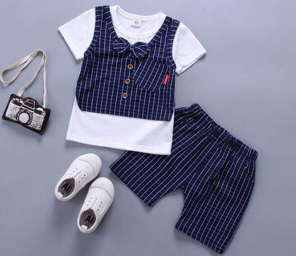 2019 Baby Boy Girls Clothes Set Summer Sports Clothes Set Infant Clothing Short Sleeved T-shirts Tops Pants Kids Bebes Jogging Sports Suits