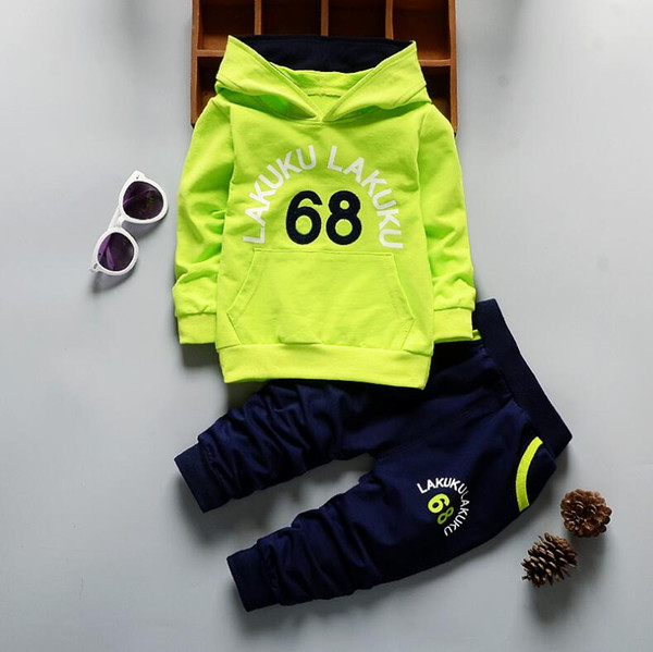 Toddler Sportswear Fall Baby Clothing Sets Kids Boys Girls Fashion Apparel Kids Hooded T-Shirts & Pants 2 Sets