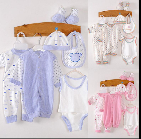 8pcs/Set Baby Clothes Sets Girl infant Gift Hat Bib Top Pant Vest Overall Bibs Underwear Newborn Clothing Set KKA3561