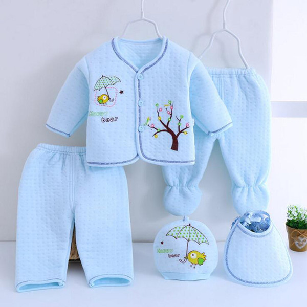 5pcs/set Spring Newborn Clothes Set Baby Boys Girls Cotton Infant Leggings Pants Christmas Outfits Set Clothing