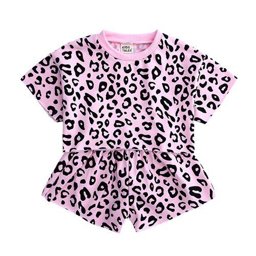 2019 fashion leopard shorts sets summer casual outfits kids boutique clothing toddler baby clothes girls short sleeve tshirts two pieces set