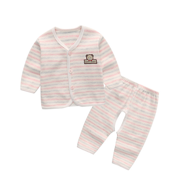 Cotton Baby Clothes 2PCS Set Underwear 0-6Months Baby Boy Girl Clothes Long Sleeve Tops + pants Baby Newborn Clothes Infant Product