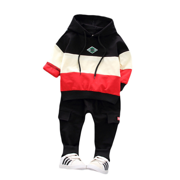 Spring Infant Clothing Kids Sports Splice Hoodie T Shirt Pants 2pcs/Sets Children Toddler Tracksuit Baby Boys Girs Clothes Suit