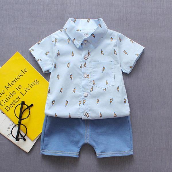 Newborn Kids Baby Boy clothing set Rocket Tops Shirt Shorts Pants Summer Outfits Clothes Sets