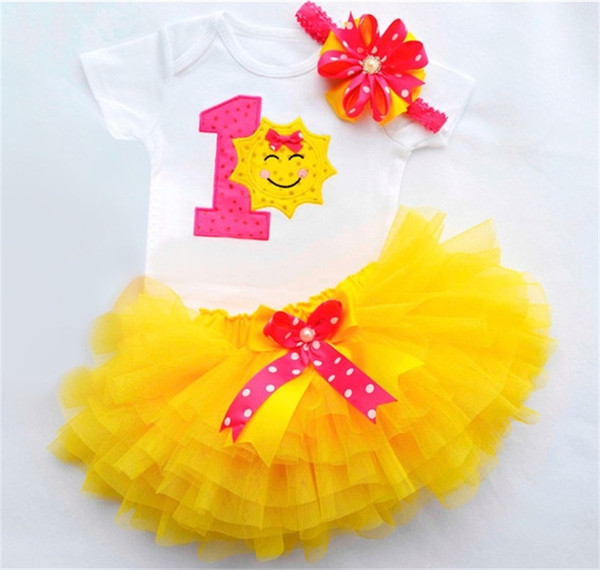 Baby Girl Baptism Clothes Tutu Fluffy Toddler 1st Birthday Party Outfits Infant Clothing Sets Newborn Baby Shower Gift