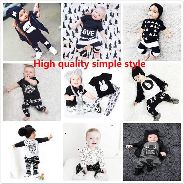 New Ins Hot Kids Sets Top T-shirt+Pants 2PCS Baby Clothing Romper 0-5T Casual Long Sleeve Suits Spring Children Clothes JC33