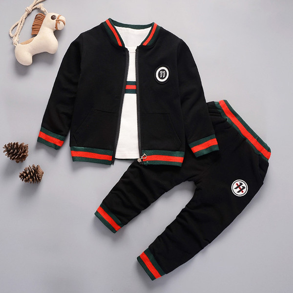 2018 baby boys clothing sets 3PCS coat+jacket+pants infant boys clothes suit toddler bebe tracksuit boys sport outfits