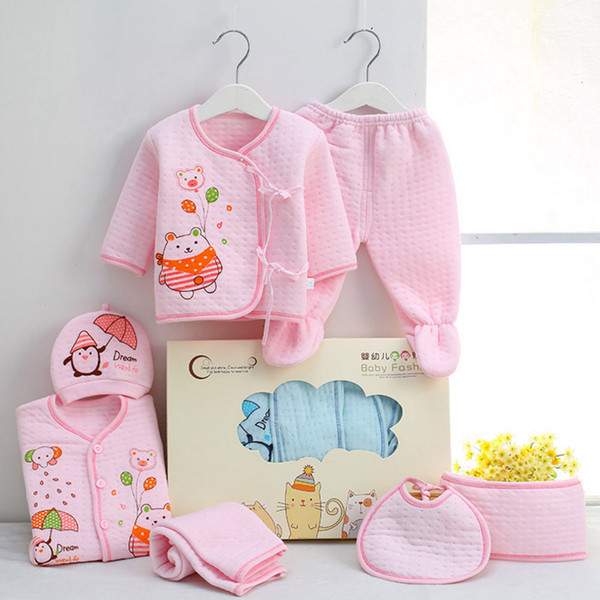 Newborn baby underwear, kids clothing, 0-3 months baby gift set, pure cotton autumn and winter clothing 7 pieces sets wholesale